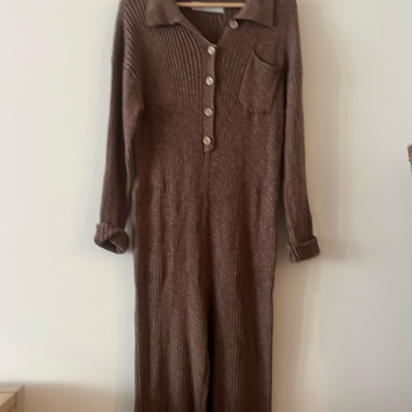 Free People Elegant Brown Ribbed Romber - Picture 12 of 14